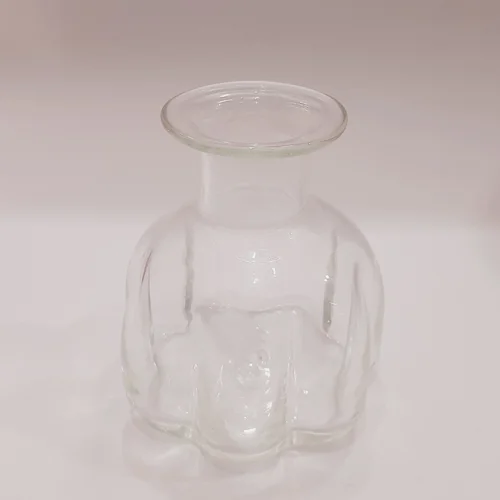 گلدان شیشه ای دستساز سیب کوچک شفاف