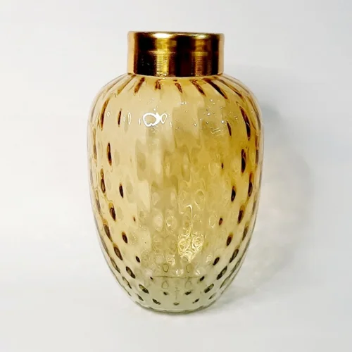 گلدان دستساز شیشه ای کد ۰۳۱ عسلی