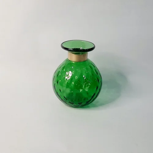 گلدان شیشه ای کوچک گرد سبز